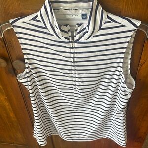 Cabana Life Navy and White Striped Sleeveless Top